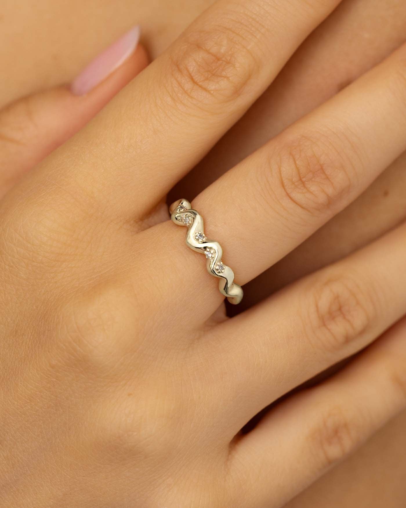 Anello Impilabile Minimale In Oro E Argento • Anello Semplice - Foto 6