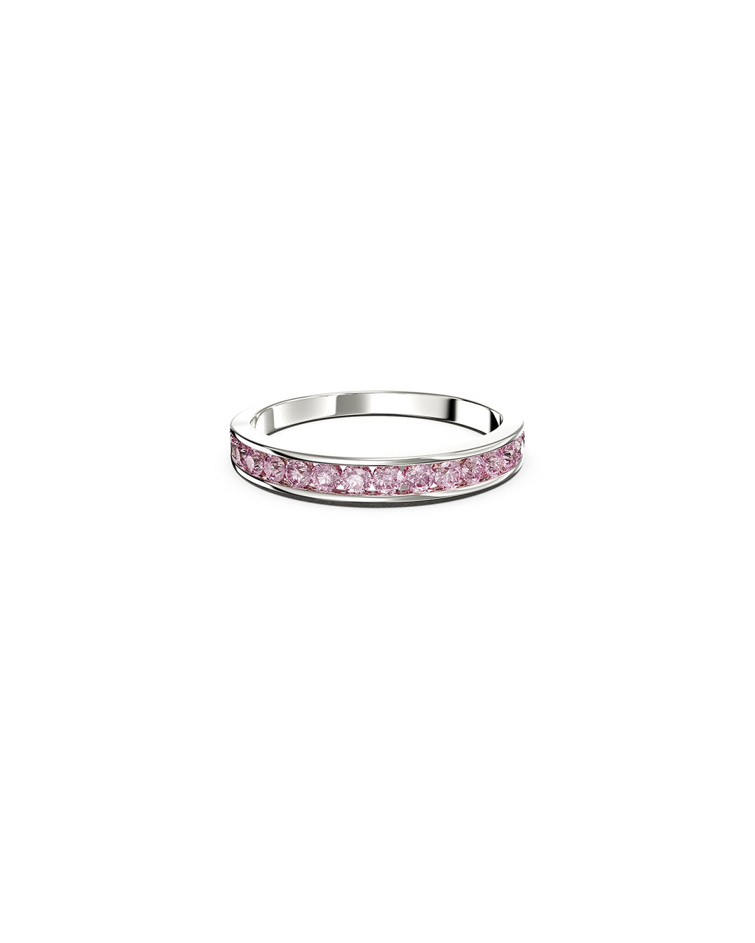anello zirconia rosa argento frontale
