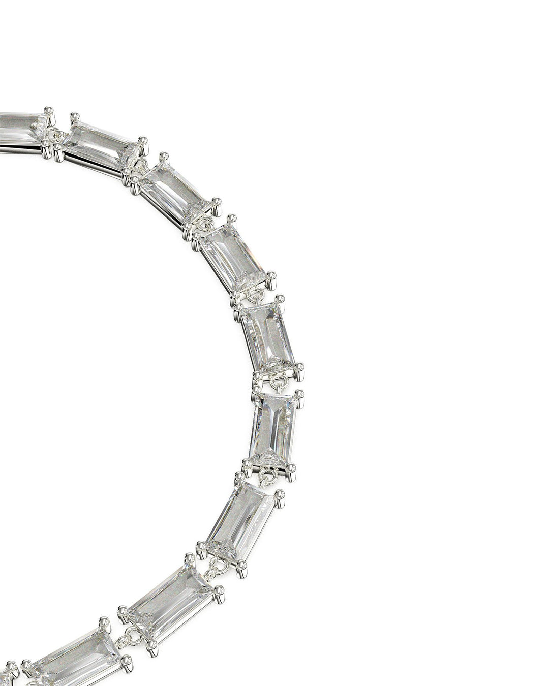 dettaglio del bracciale baguette argento