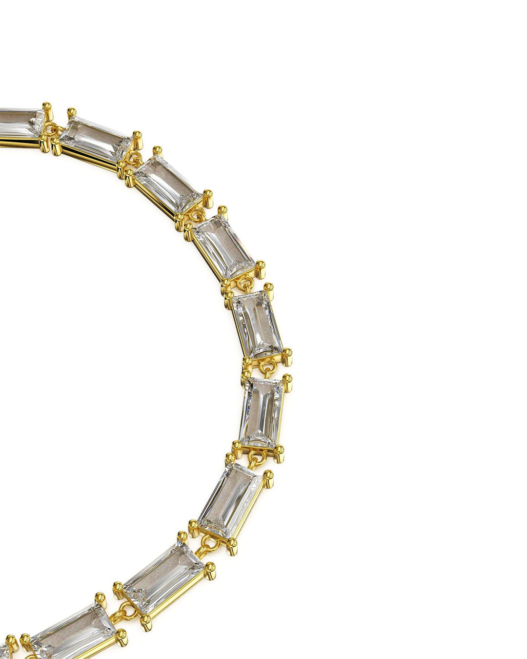 dettaglio del bracciale baguette placcato oro