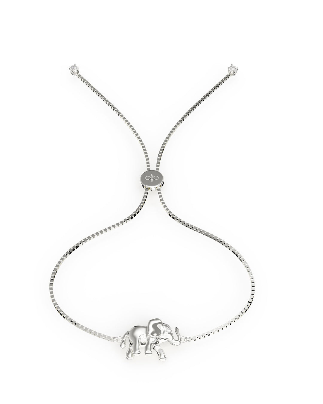 bracciale in argento con elefante e chiusura slider