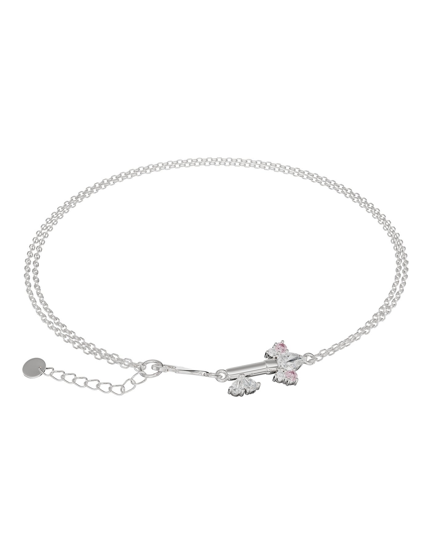 Bracciale Donna In Argento Con Zirconi A Forma Di Bambù - Regolabile 18.5+3cm, In Confezione Regalo - 6