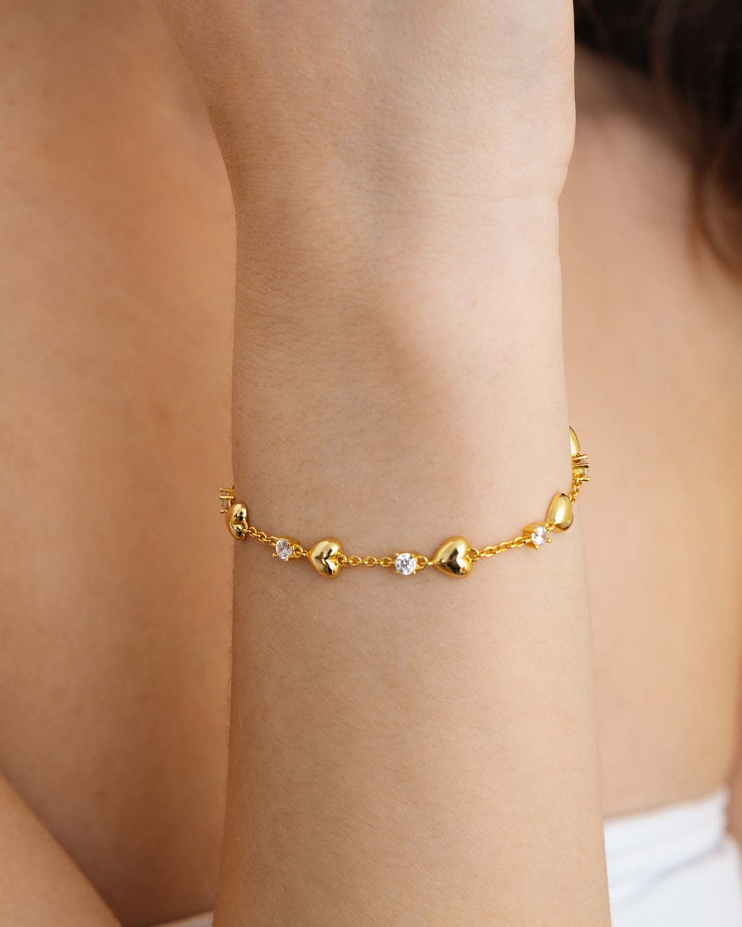 bracciale laila placcato oro indossato