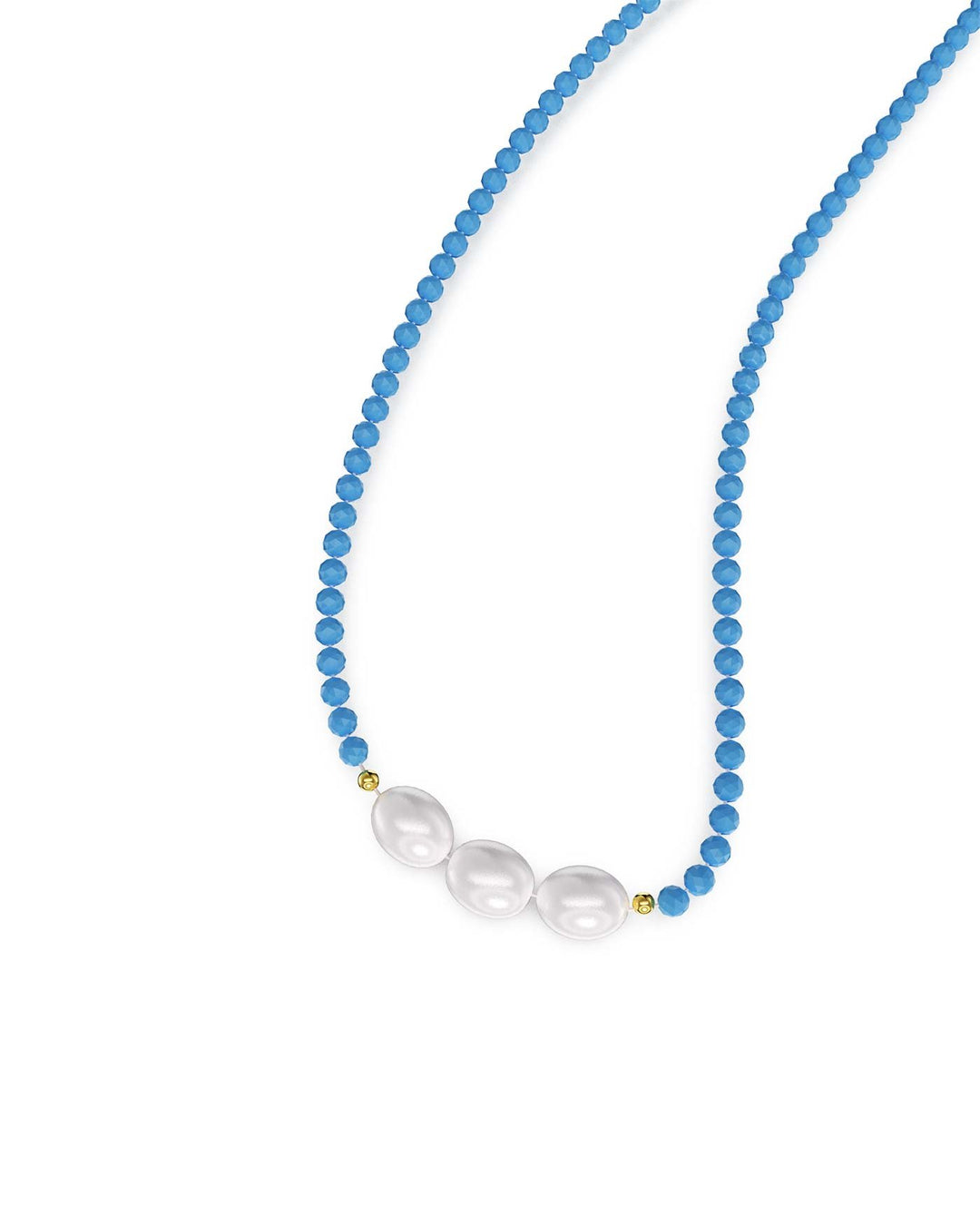 choker tropical placcato oro di lato