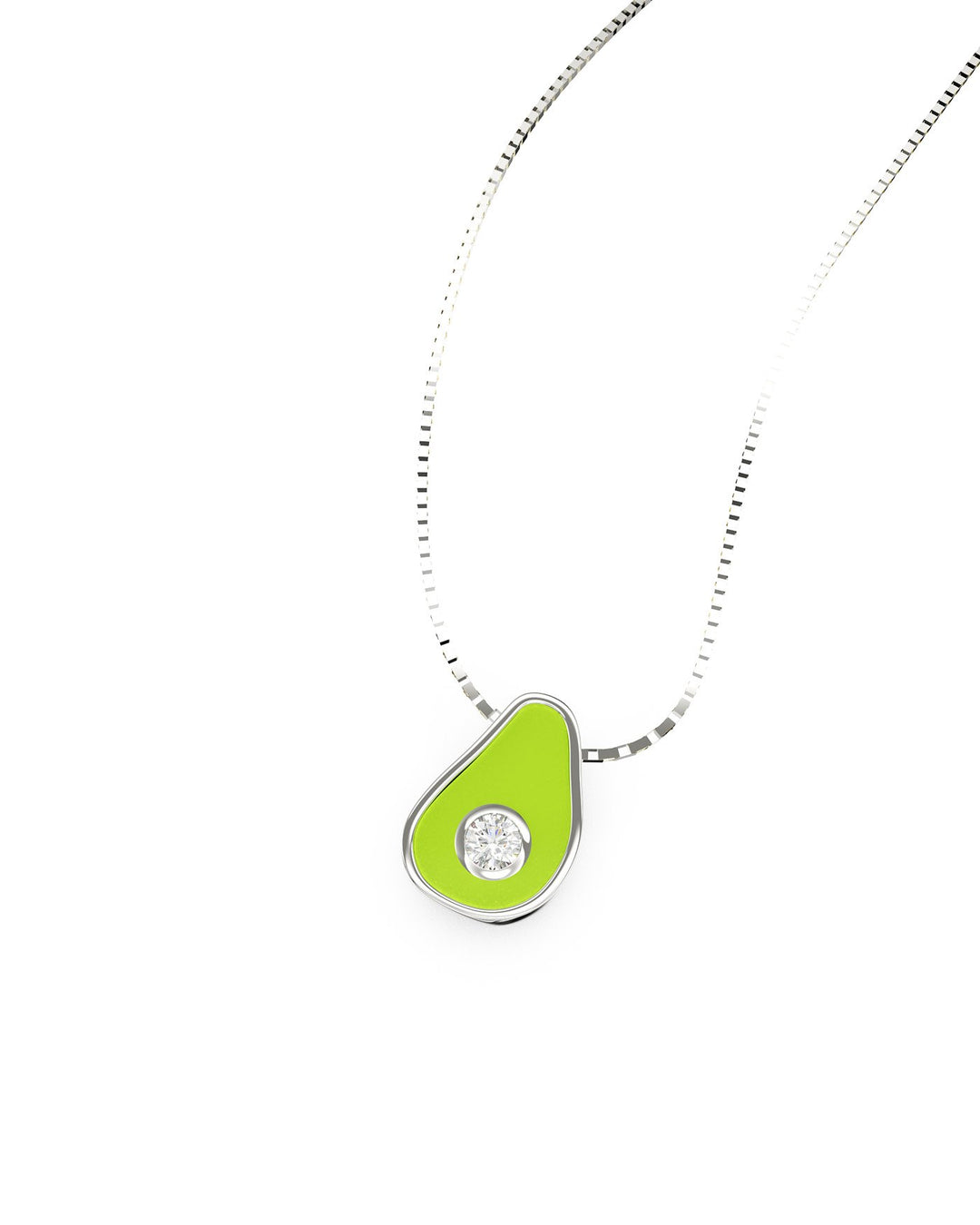 collana avocado argento di lato