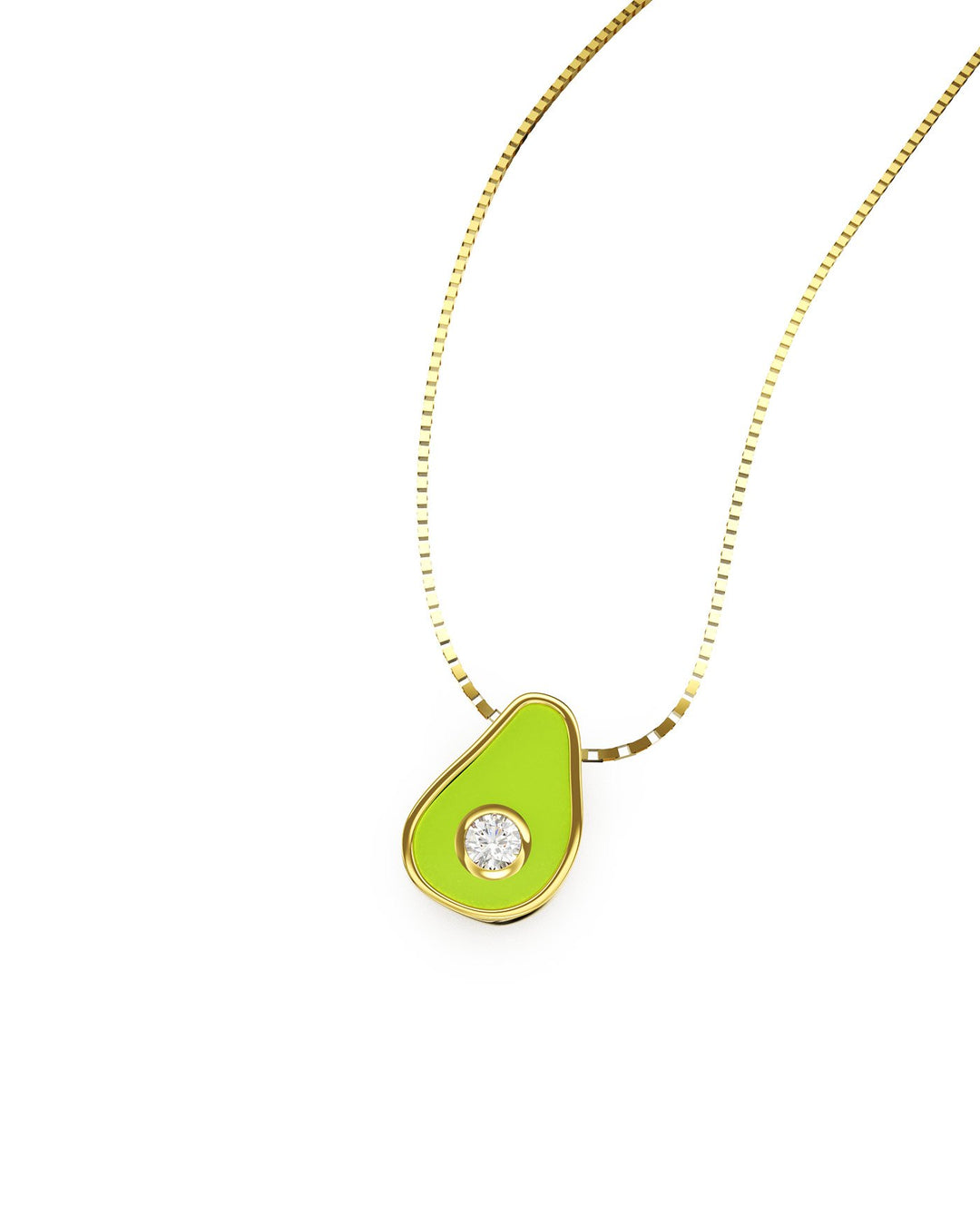collana avocado placcata oro di lato