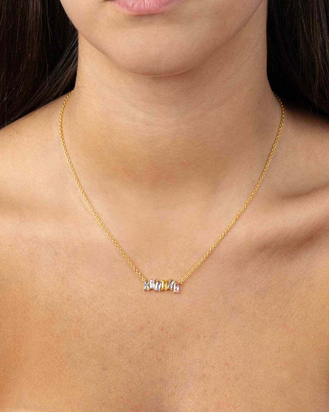 collana heavenly placcata oro indossata