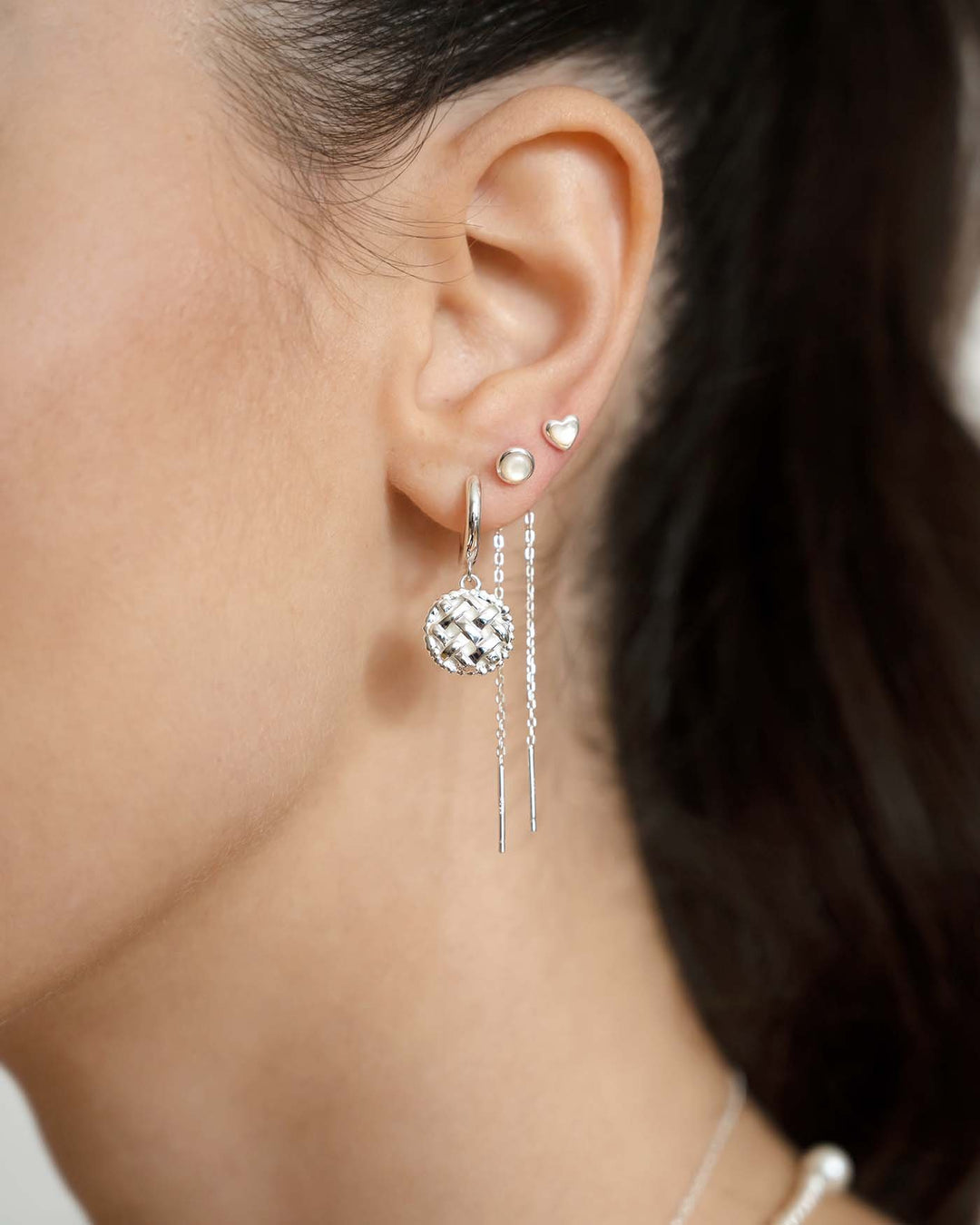 lovli cuore madreperla argento abbinato a lovli grace e hoop crostatina