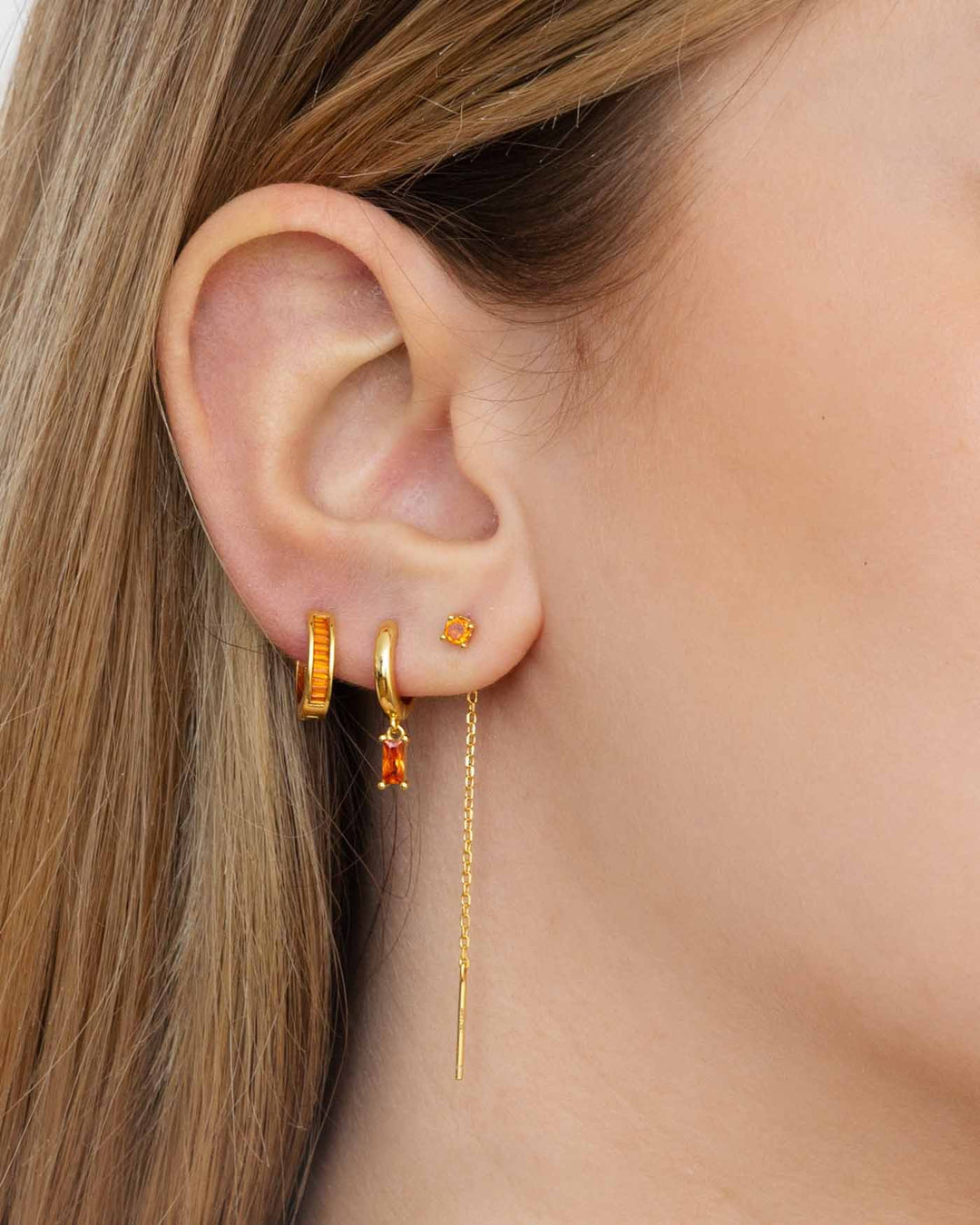 set arancione placcato oro indossato