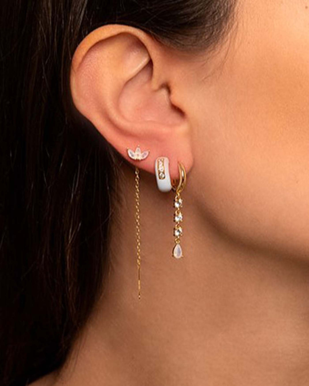 set petals placcato oro indossato