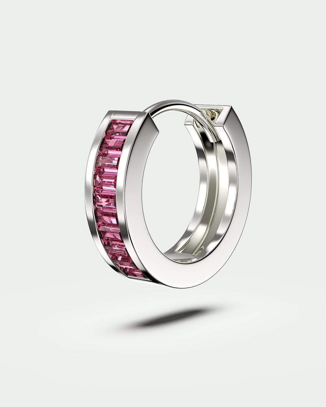 hoop zirconia fucsia argento nel set pink world