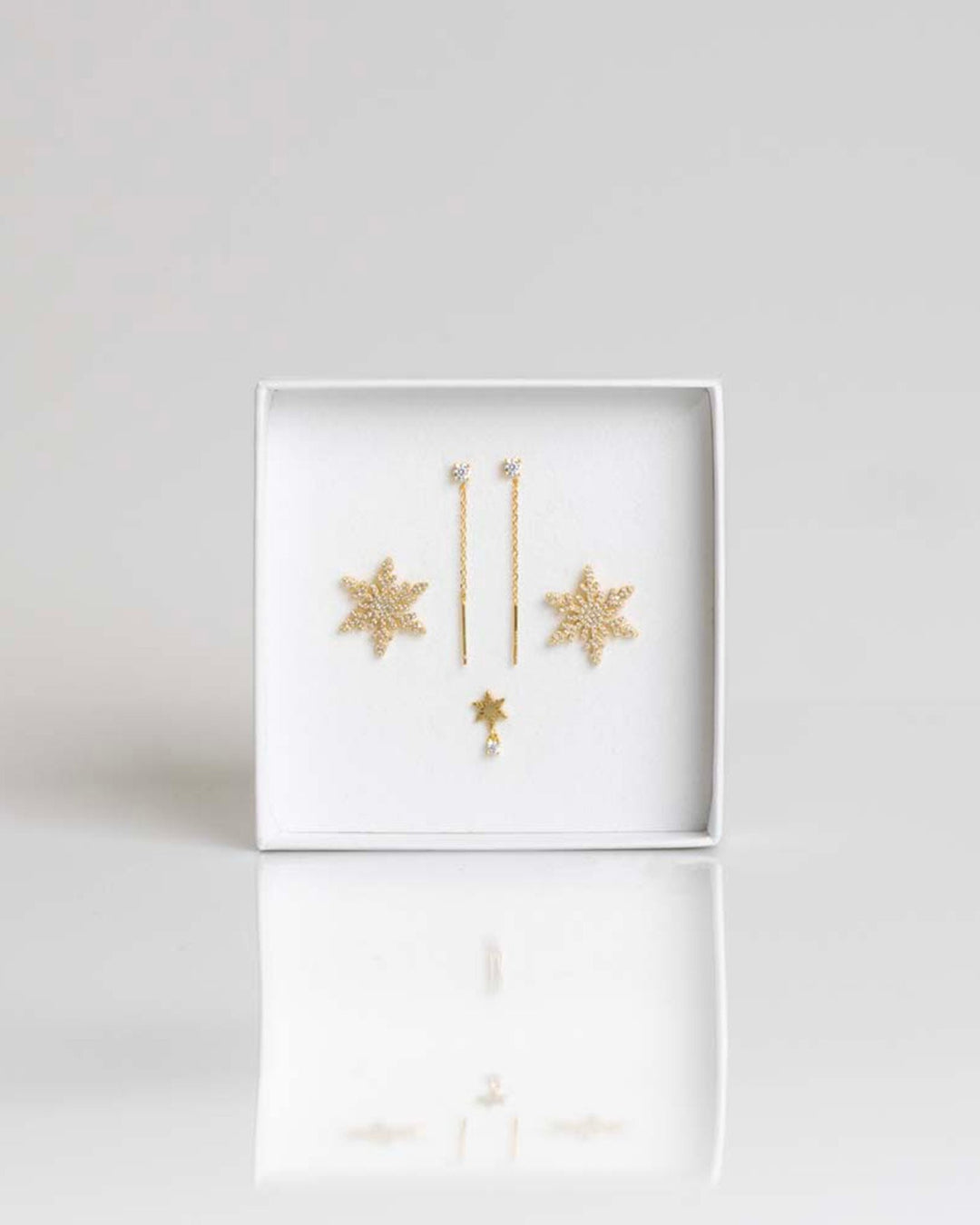 set snowflake placcato oro