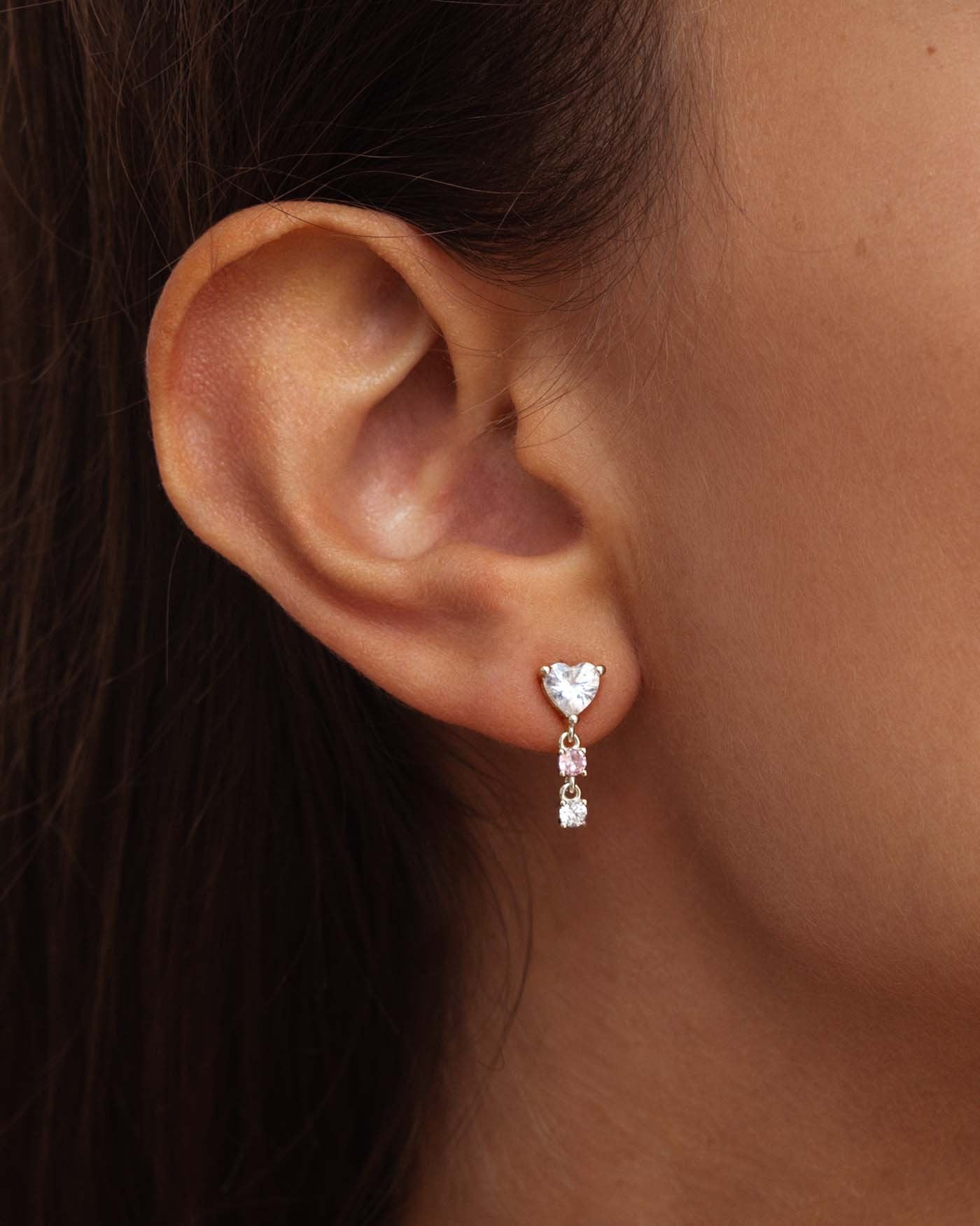 Orecchini Salvini con Perla e Cuore pendente in argento e diamante Orecchini Salvini con Perla e Cuore pendente in argento e diamante