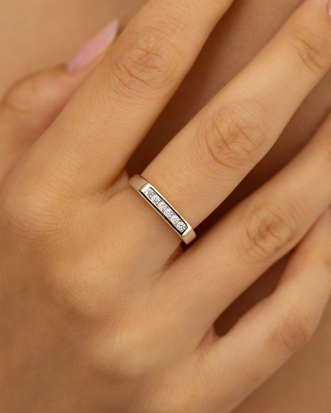 Anello Chevalier Con Pavè Di Diamanti Naturali Oro Bianco 18 Kt Anello Sigillo - Foto 6