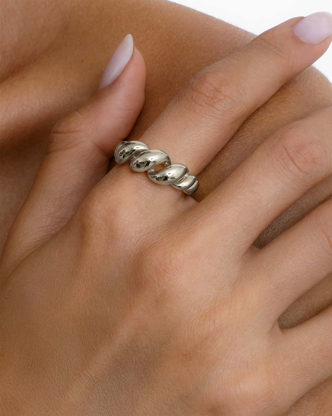 anello intrecciato bold argento