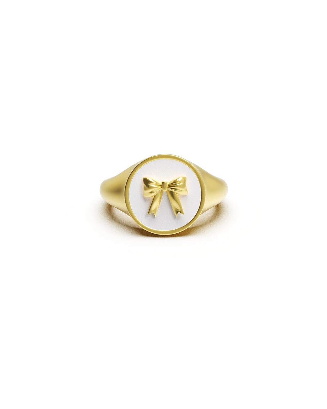 anello fiocco placcato oro frontale