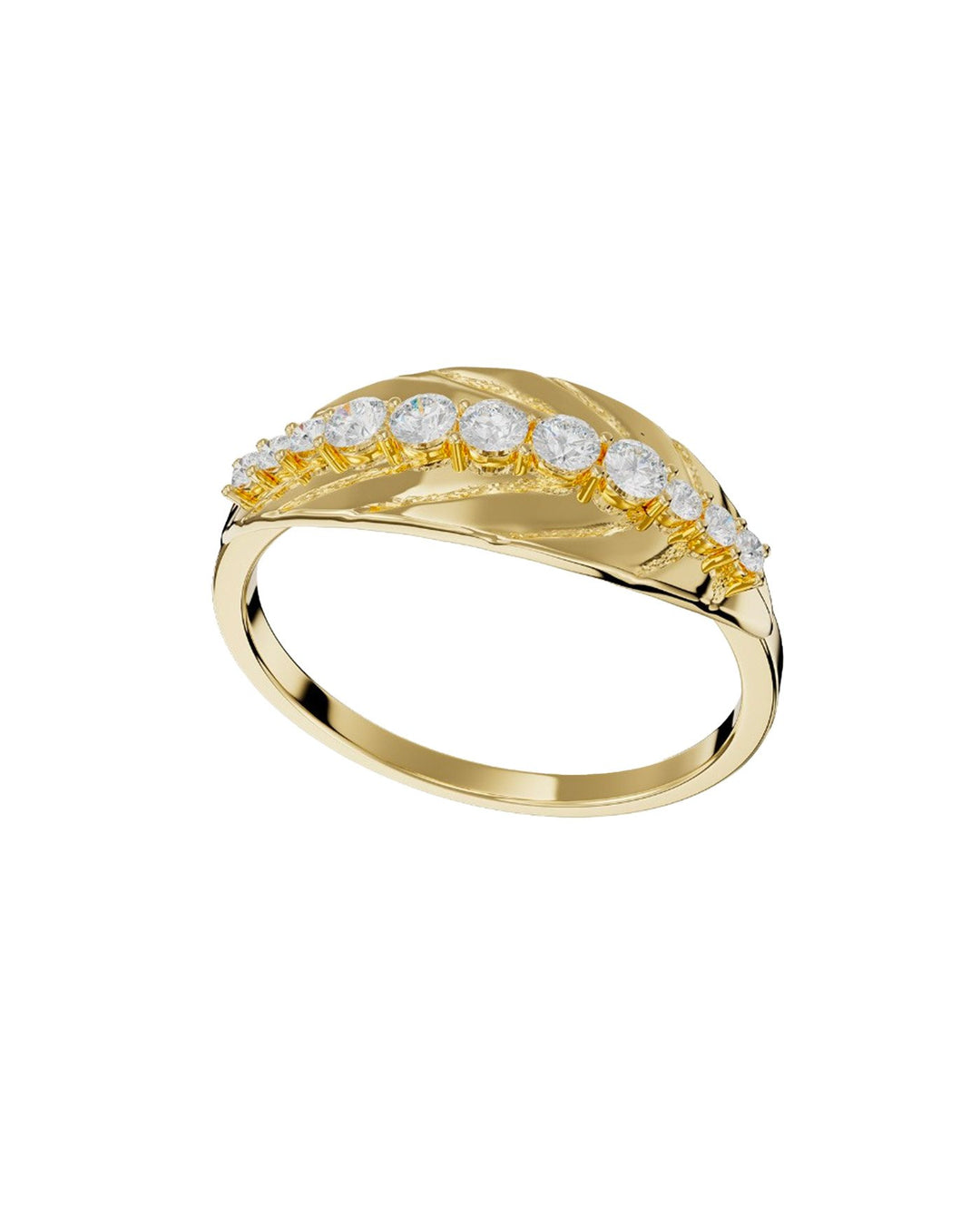 anello foglia placcato oro