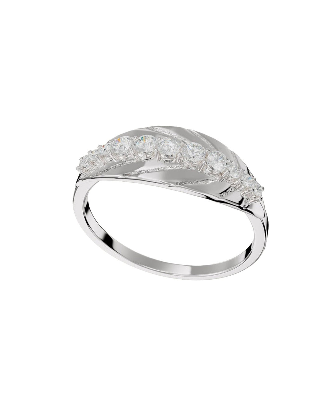 anello foglia argento