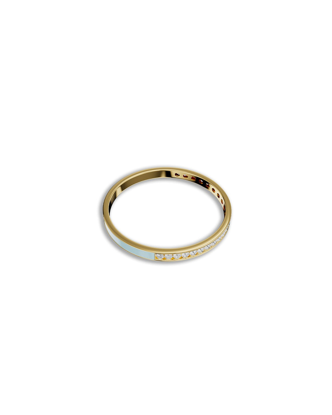anello glossy placcato oro visto dall'alto