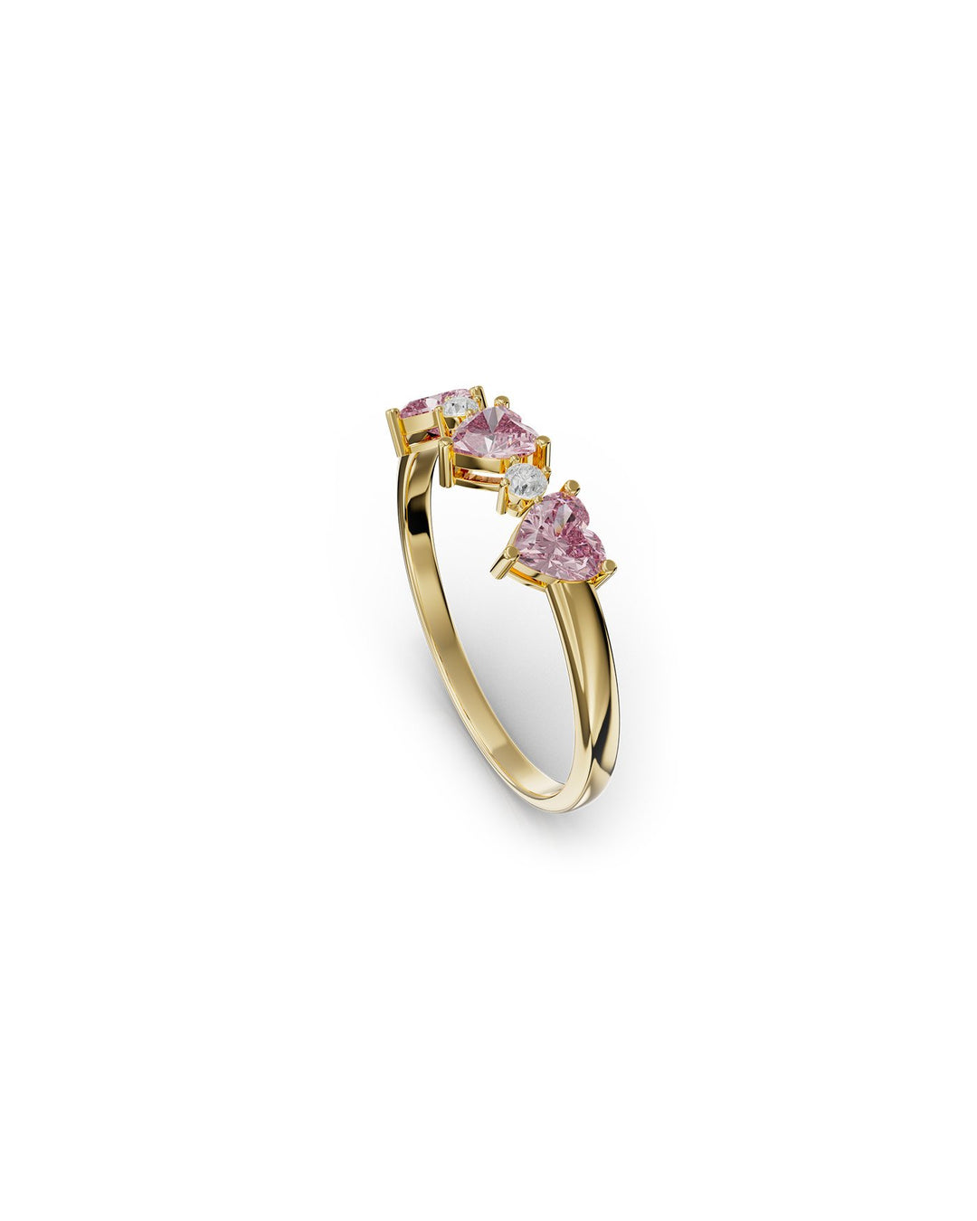 anello heartly placcato oro di lato