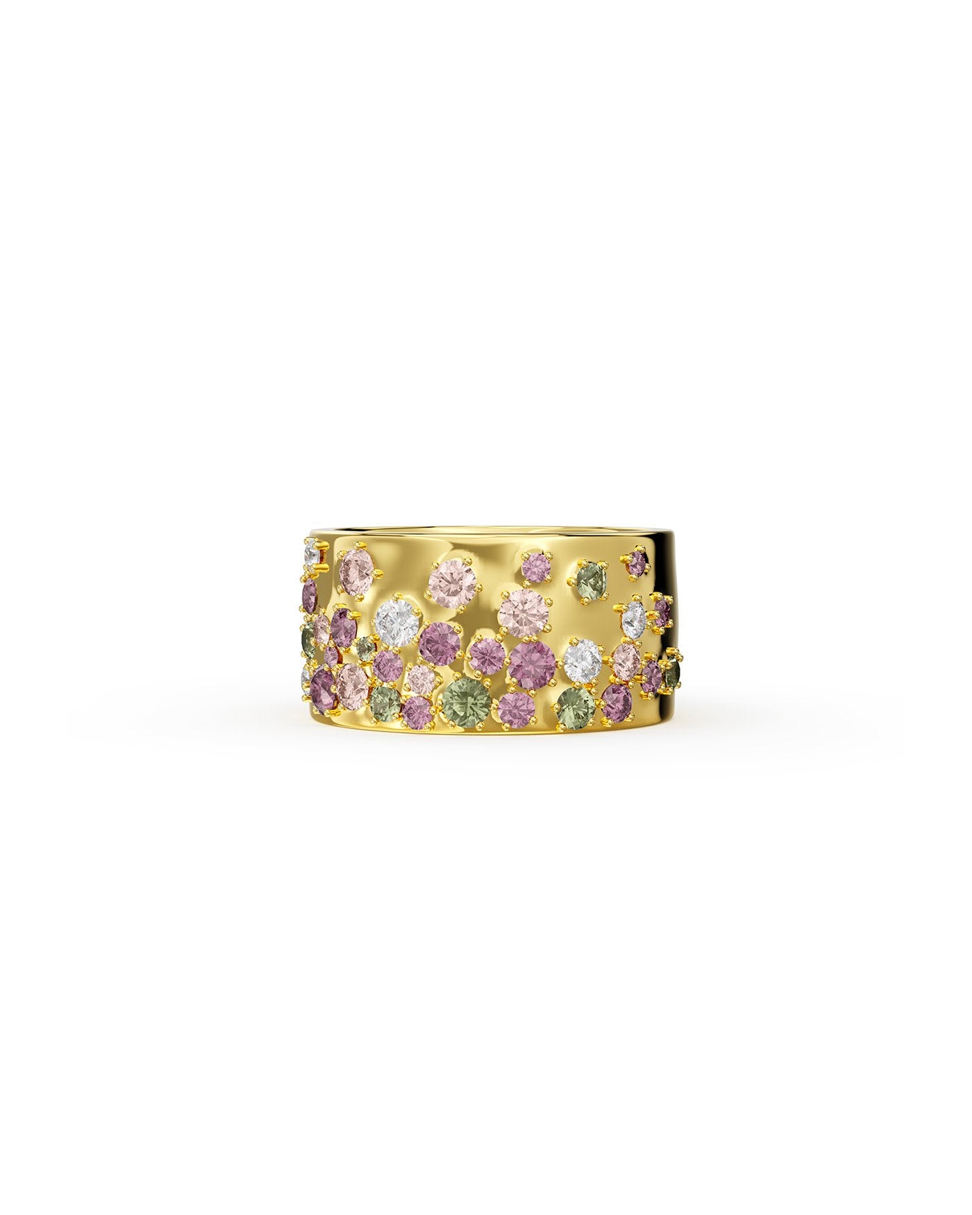 Anello A Fascia Vintage Con Zirconi Cubici Rossi, Placcato Oro: Elegante E Originale Per Donna