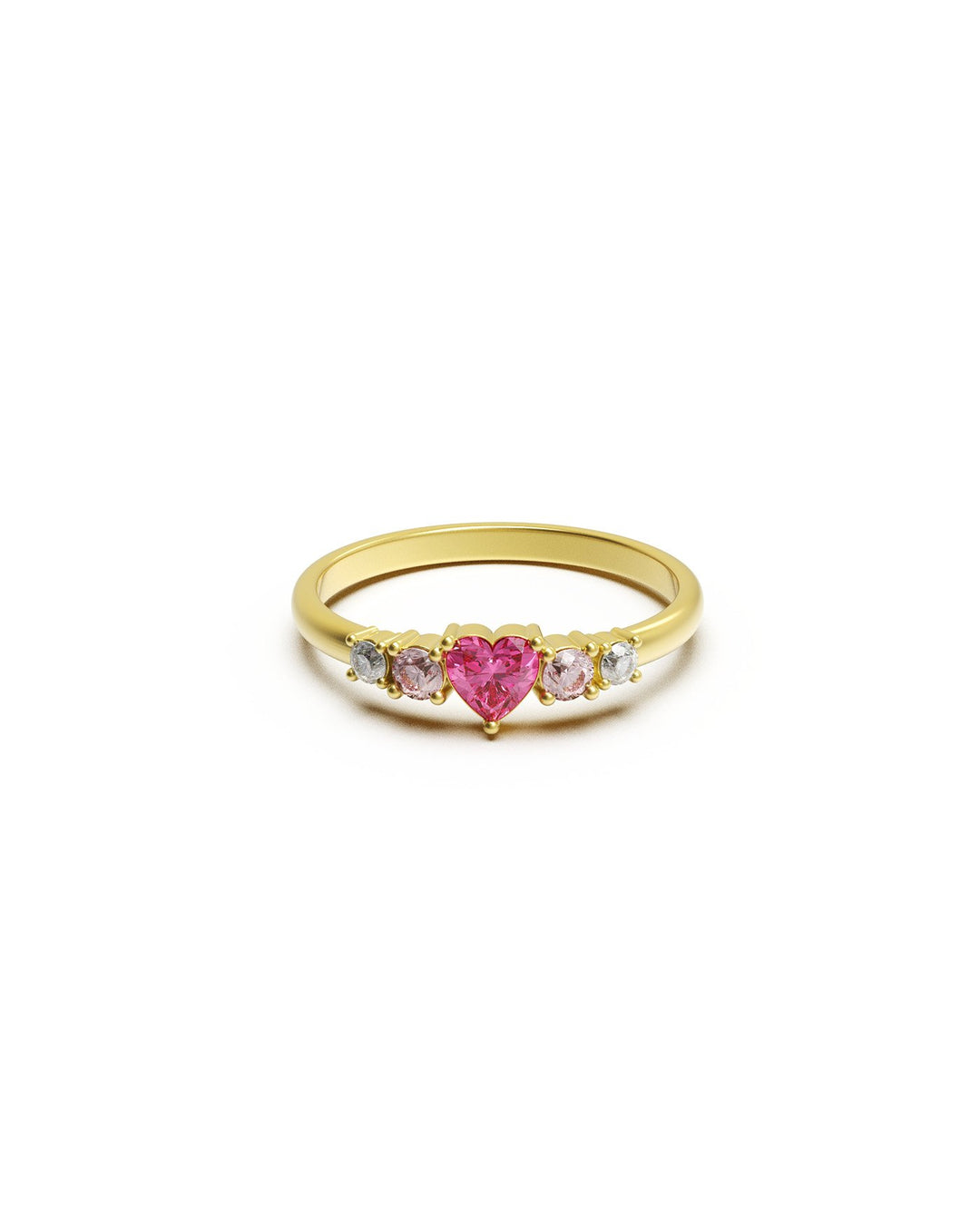 anello in love placcato oro frontale