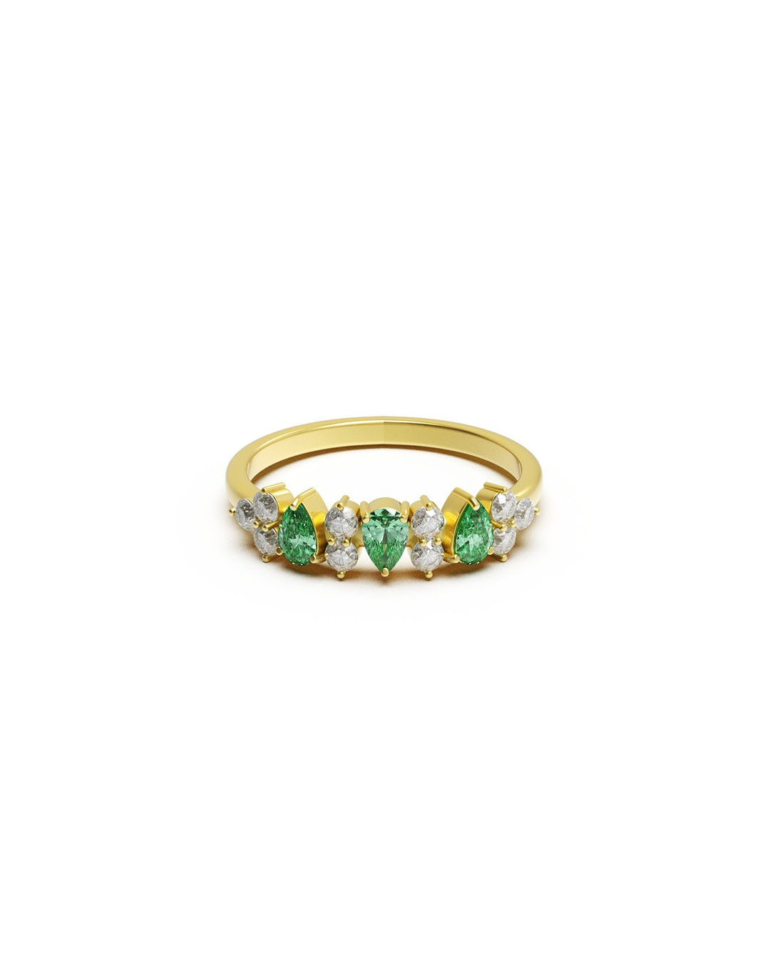 anello jade placcato oro frontale