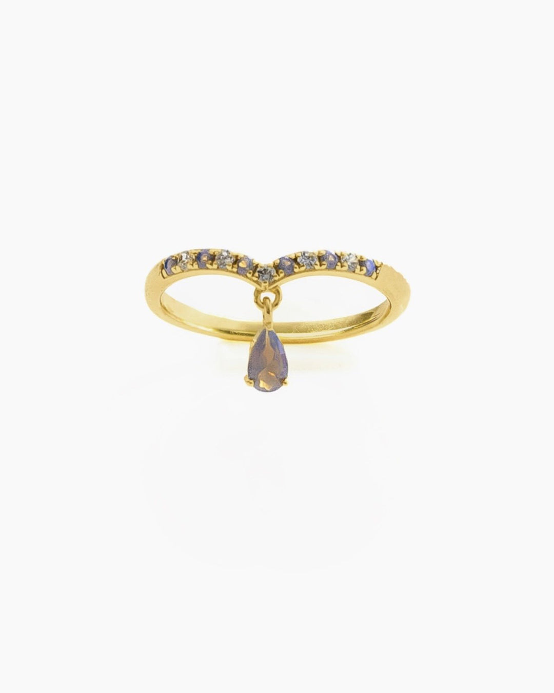 Anello Chevron in Argento 925 con Ciondolo