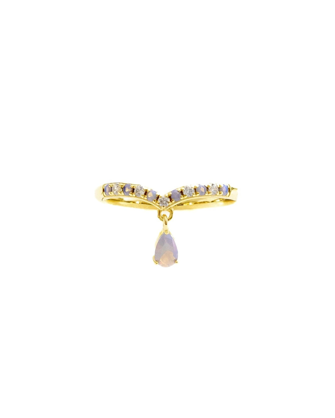 Anello Chevron in Argento 925 con Ciondolo