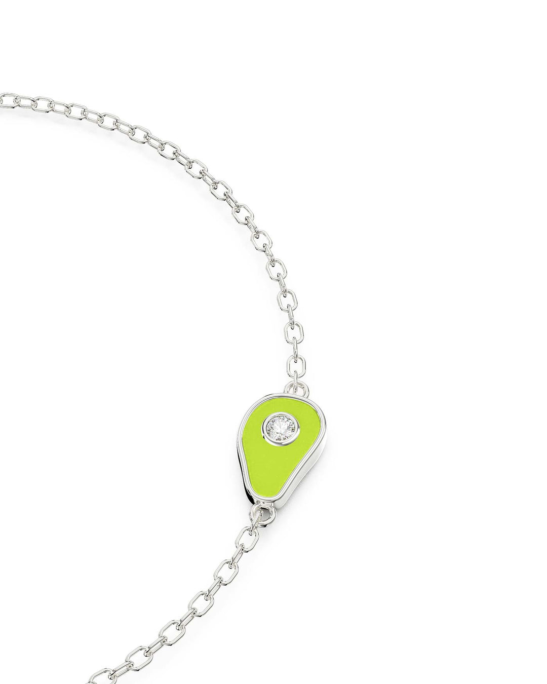 dettaglio del bracciale avocado argento