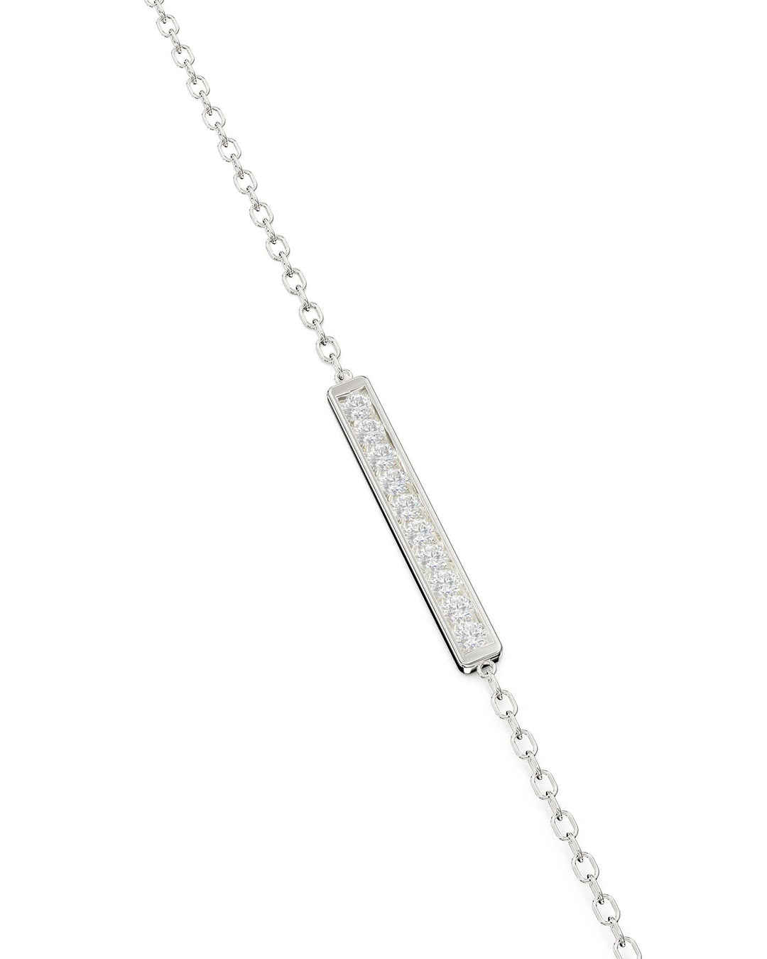 bracciale con barretta in argento e zirconia cubica