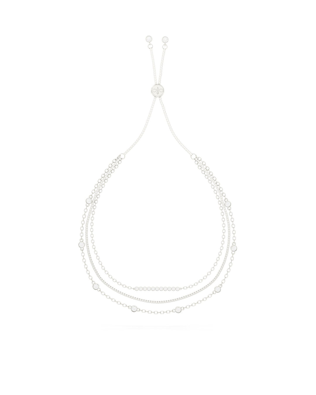 bracciale multifilo a tre fili in argento con chiusura slider