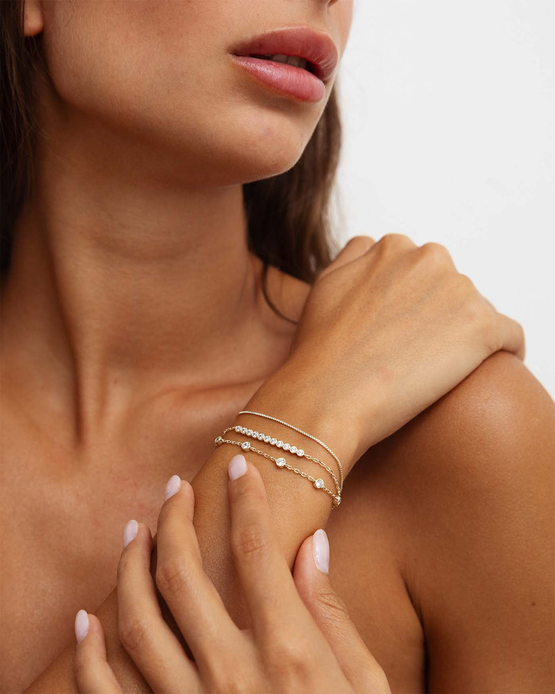bracciale multifilo dea argento indossato