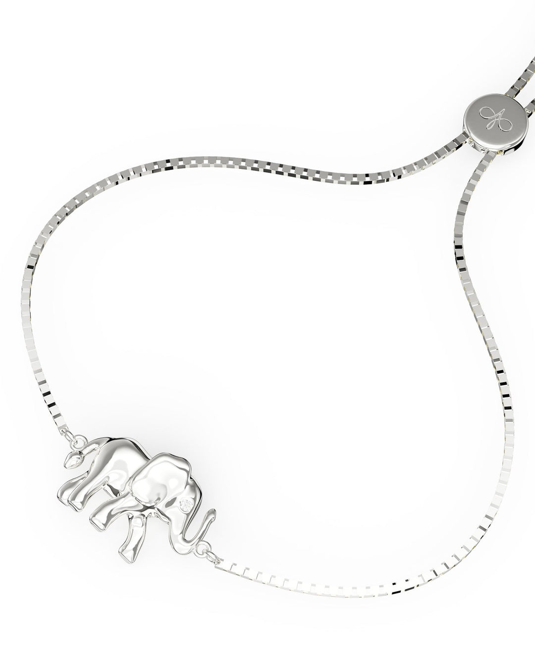 dettaglio del bracciale elefante argento