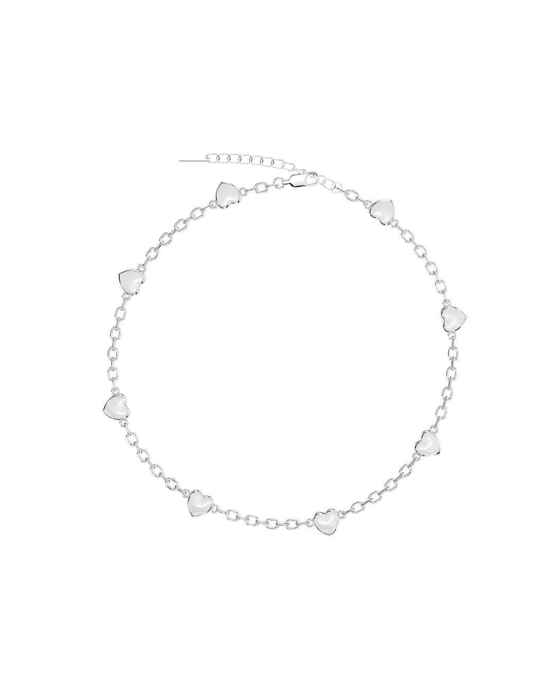 bracciale evermore bianco argento con cuoricini bianchi