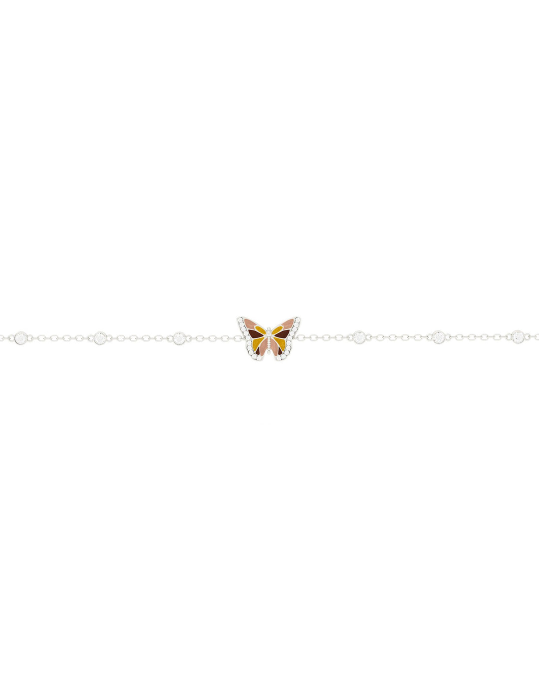 dettaglio del bracciale farfalla argento