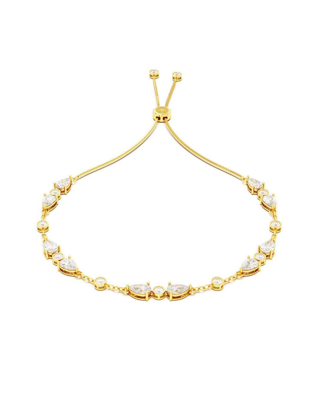 bracciale oro slider con pietre bianche