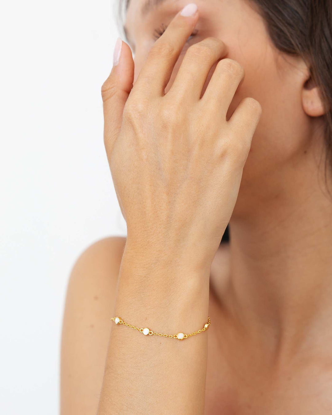 bracciale grace placcato oro indossato