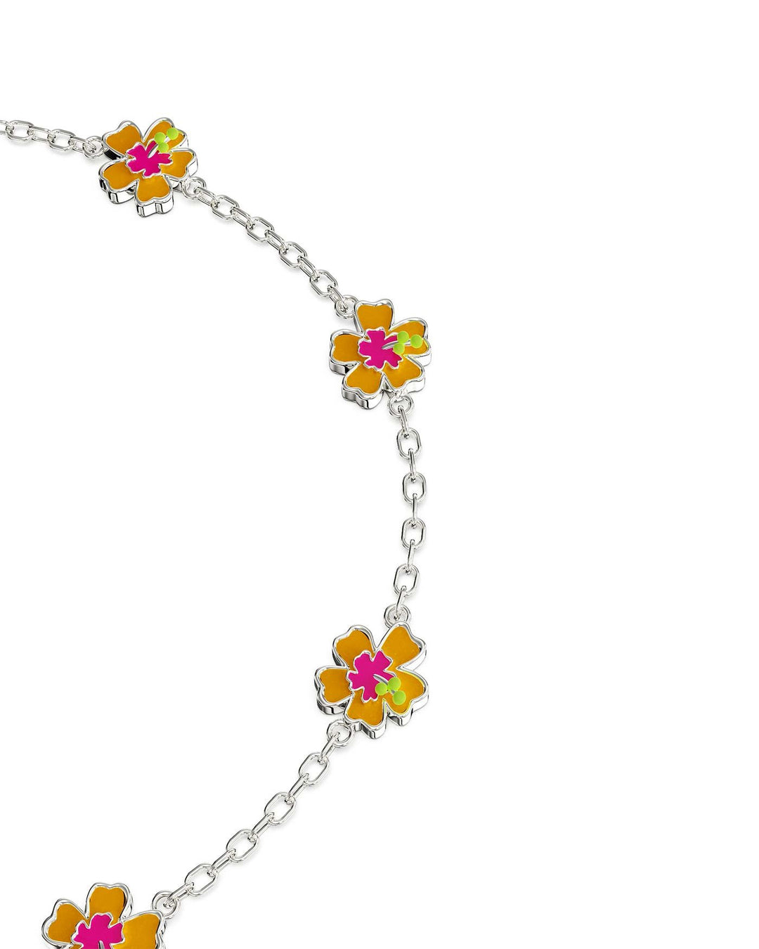 dettaglio del bracciale ibisco argento