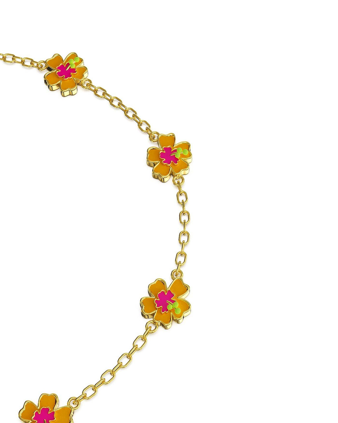 dettaglio del bracciale ibisco placcato oro