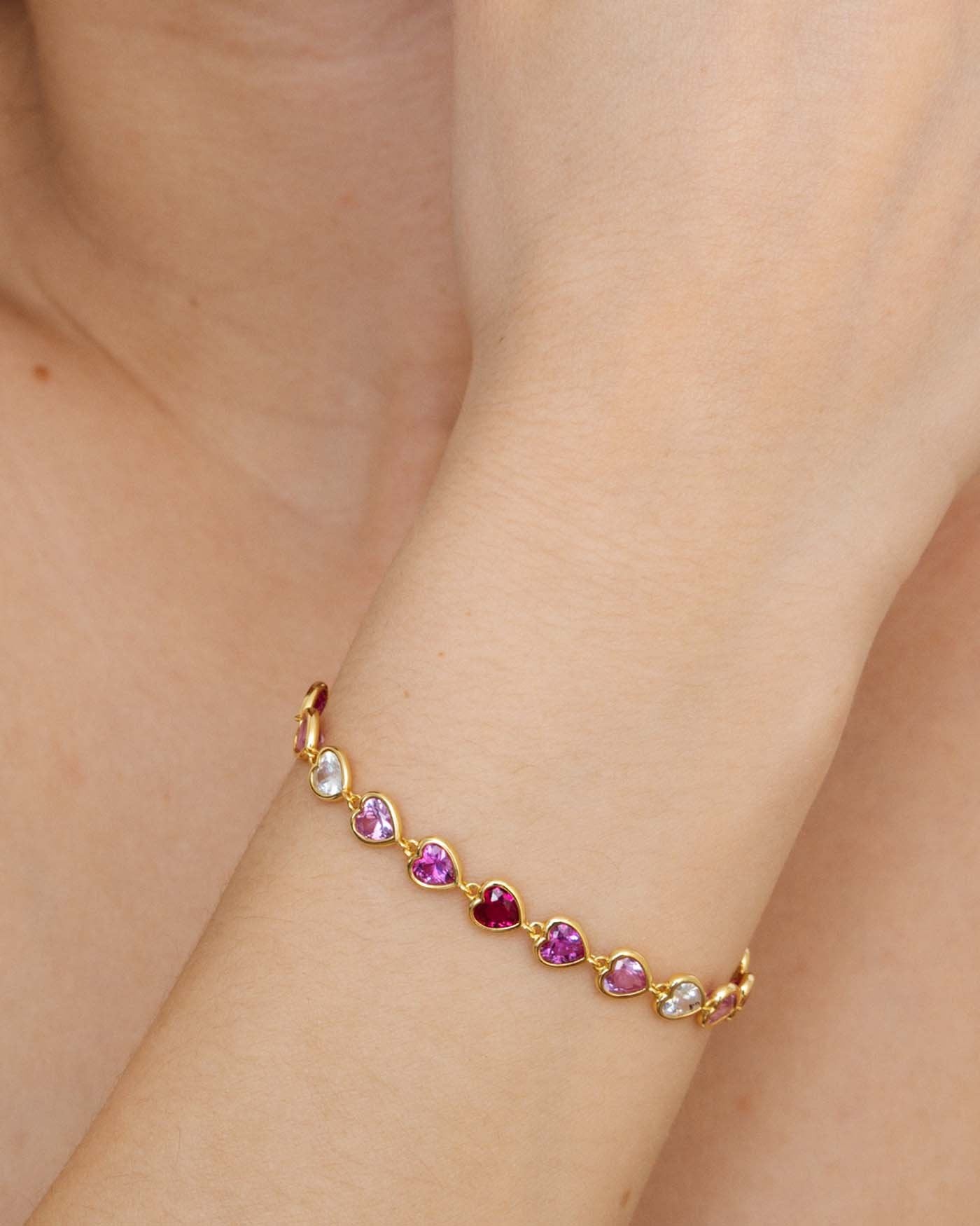Bracciale Donna In Acciaio Inox Oro E Argento Con Cuore Di Madreperla - Regolabile