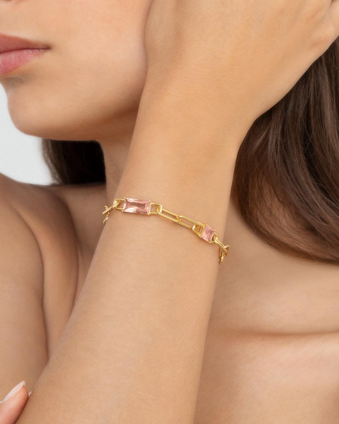 bracciale sunset placcato oro indossato