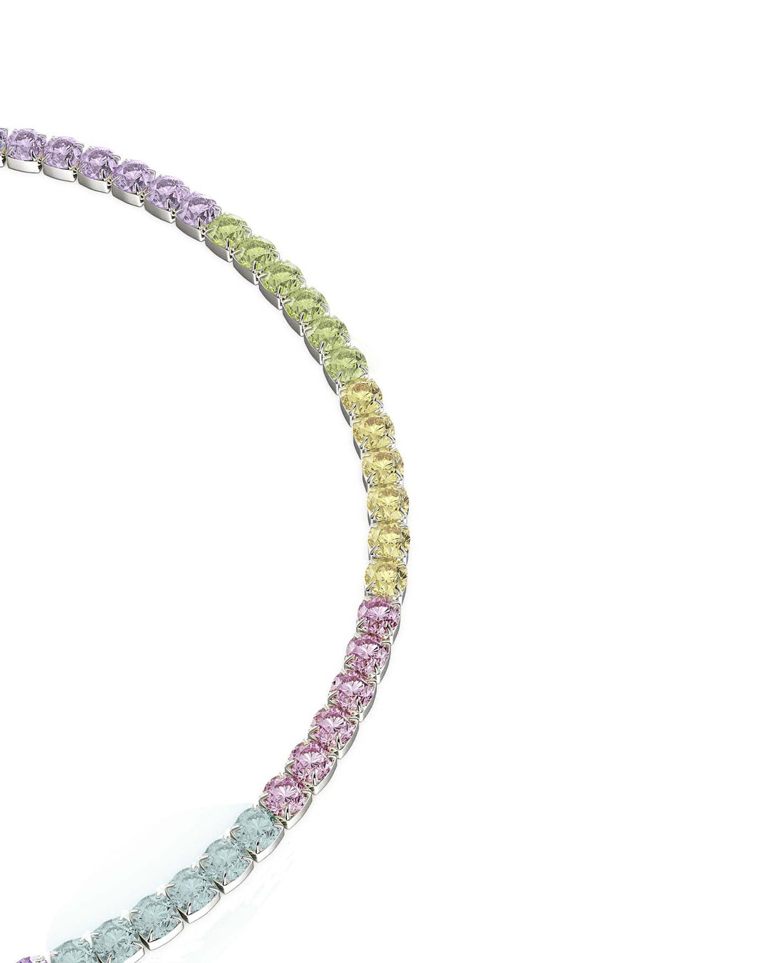 dettaglio del bracciale tennis argento
