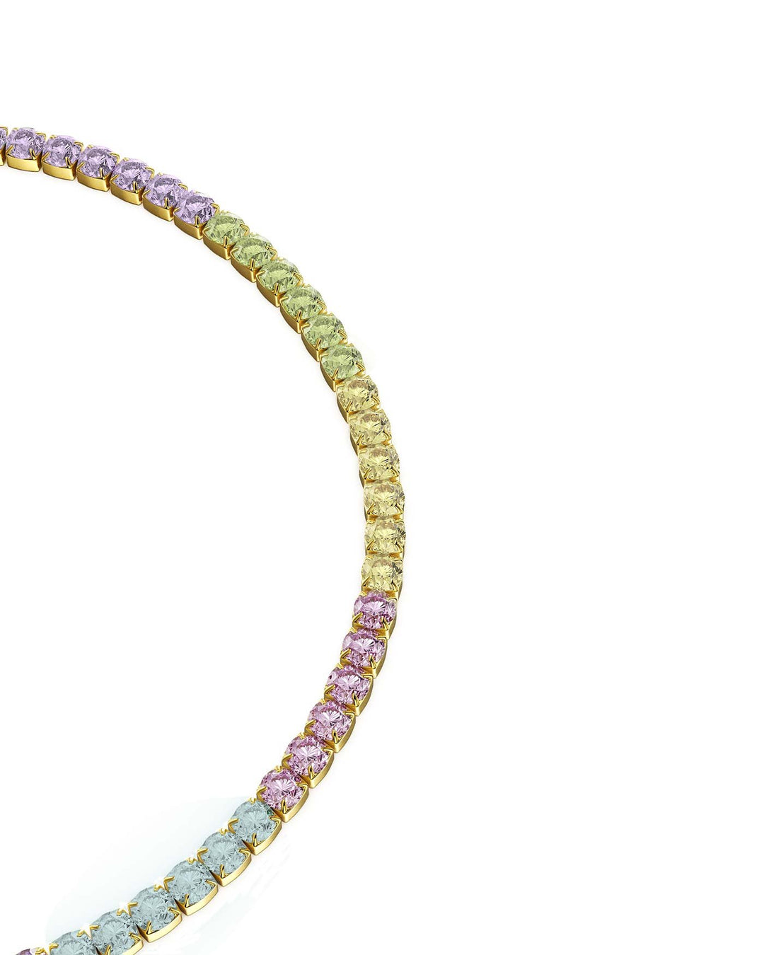 dettaglio del bracciale tennis placcato oro