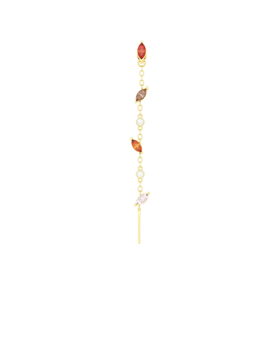 orecchino pendente charmi con pietre colorate autunnali in argento placcato oro