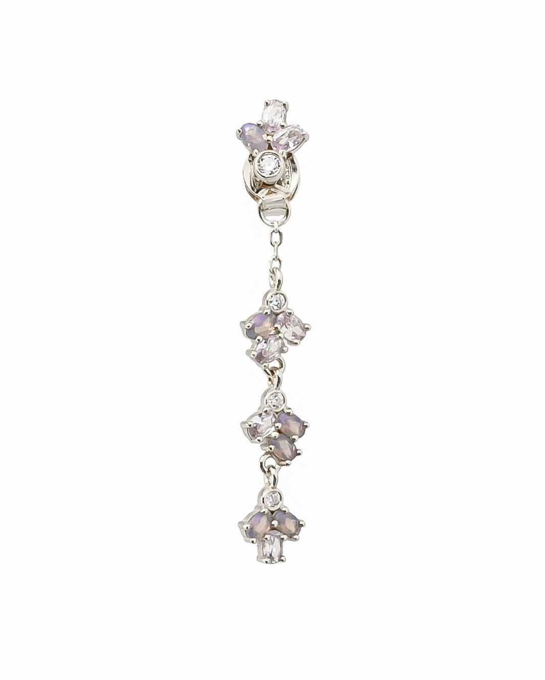 Charmi Orecchino Pendente in Ottone con Zirconie Lilla