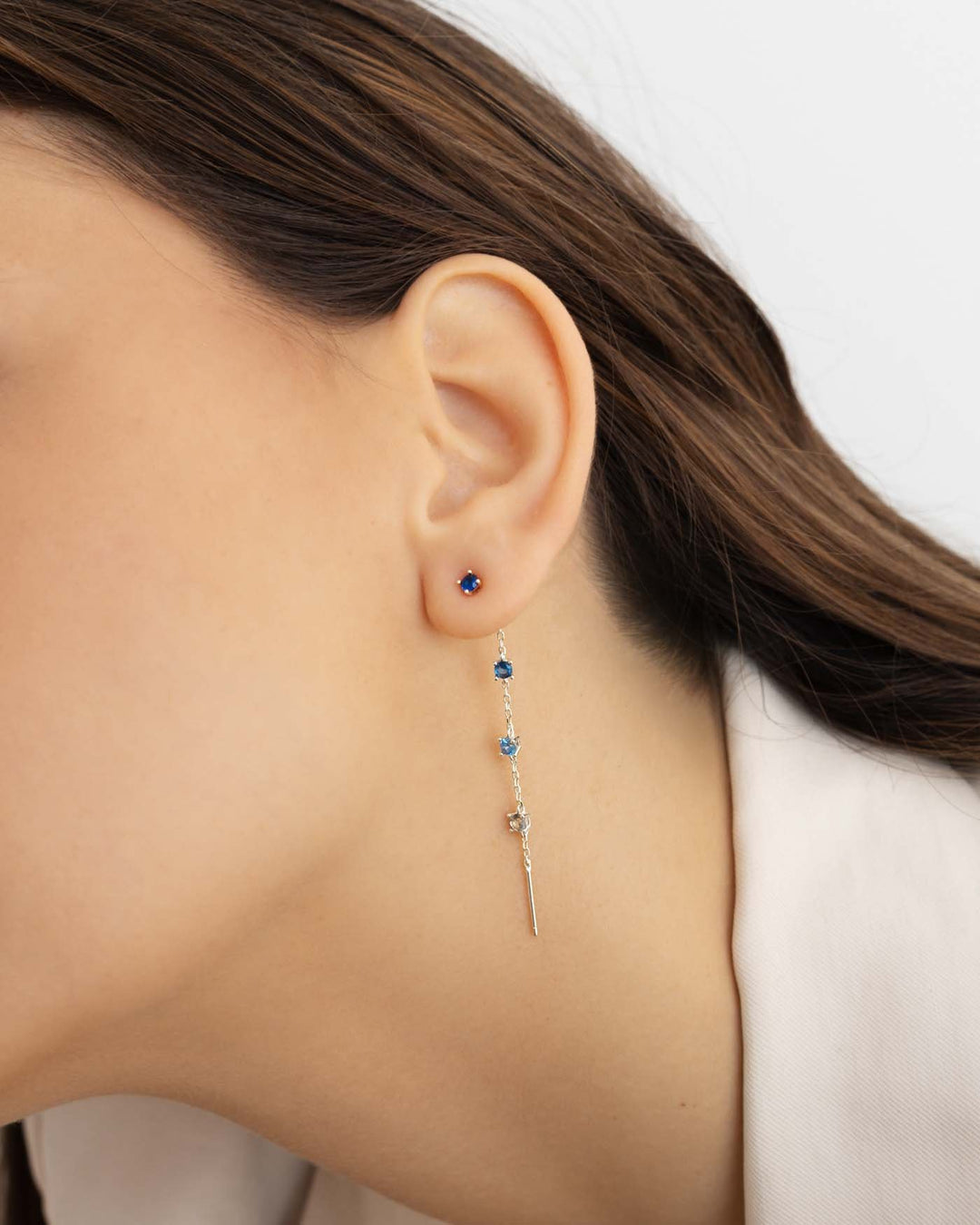 Charmsy - Orecchini pendenti in argento Sterling 925 con zirconi cubici Charmsy - Orecchini pendenti in argento Sterling 925 con zirconi cubici