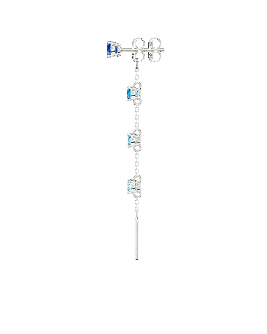 charmi luce argento blu di lato con doppia farfallina