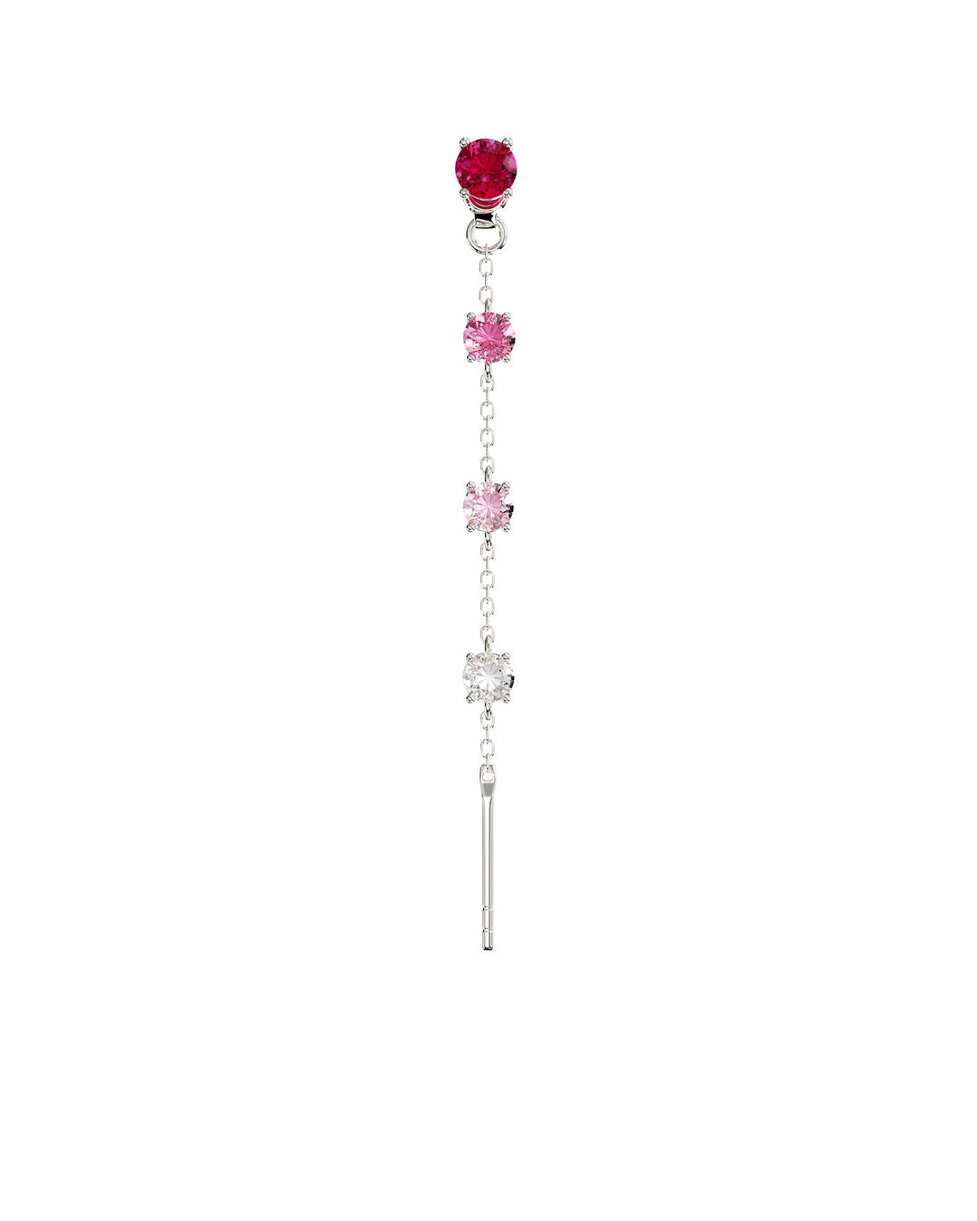 orecchino pendente charmi fucsia in argento con farfallina intercambiabile