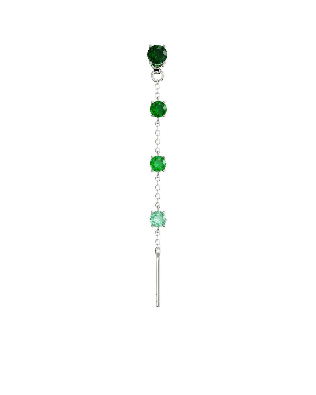 orecchino pendente charmi verde in argento con farfallina intercambiabile
